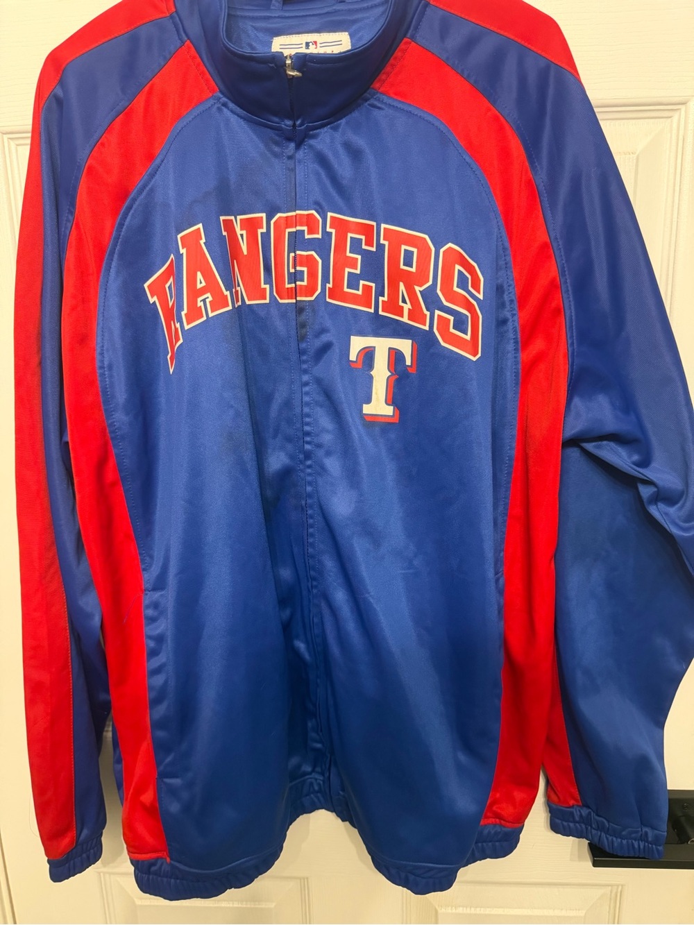 Genuine Merchandise Texas Rangers Blue and Red Full‑Zip Varsity Jacket